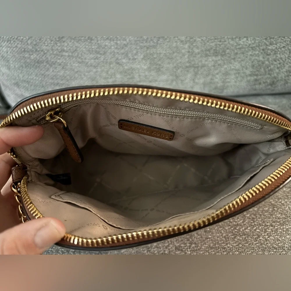 Michael Kors Chestnut Crossbody Bag with Gold Accents